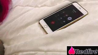 Lolla Martinelli makes her cuck listen as lover Mark Butt pounds her tight ass