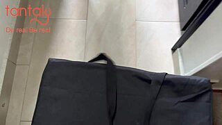 Fucking big tantaly toy on his huge cock