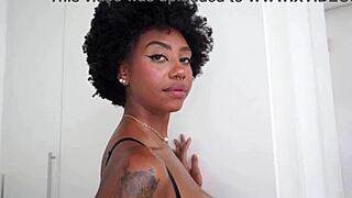 ebony ana sasuga's huge tits bounce in first dp anal sloppy bj