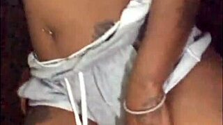 next door ebony milf flashes huge tits in shorts