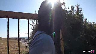 Petite Asian Stepdaughter Hairy Pussy Outdoor Creampie Stepdad