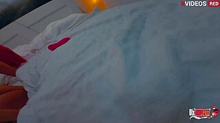 amateur husband and wife couple masturbate horny on pov with deepthroat blowjob and cumshot