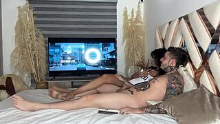 two horny colombian latinas bent over sucking my huge cock blakeproductions