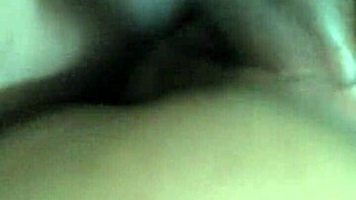 hotwife rides friend's massive bbc bareback creampie in cuckold homemade interracial session