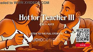 teacher and student share intimate home session with toys and roleplay