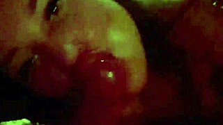 Monika Fox sucks big cock with pierced nipples in sauna