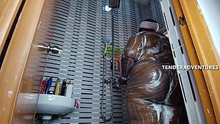 hottest big booty ebony takes bbc creampie in shower??