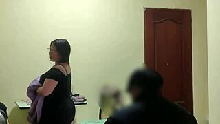 chubby latina maid's fat ass gets roughly assfucked bent over by young stud!