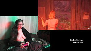 naked brunette bbw with huge natural tits explores night springs part 1