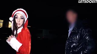 hey gorgeous brunette lullu gun, flash those tits and fuck amateur guys on the christmas bus?