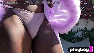 ana foxxx poses hot in lingerie then masturbates by pool