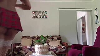 beautiful asian ladyboy performs striptease then masturbates solo