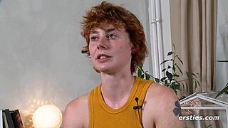 Polyamorous Berliner Redhead Masturbates Hairy Pussy on Camera