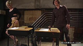 Tranny teacher dominates students with anal fisting and group assfucking