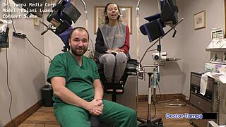 Dr Tampa pays petite teen Kalani Luana cash for spreading and orgasms backstage