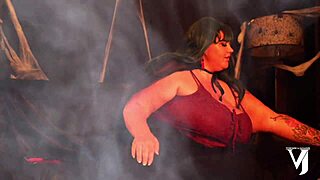 witchy halloween with brother love, big tits and monster cock cosplay