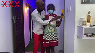 Petite ebony teen bent over dorm bed for monster cock creampie before class?