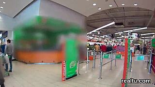 Ravishing Czech teen seduced in shop, clothes ripped for intense hardcore POV plowing