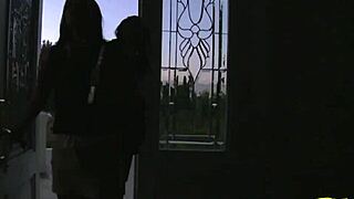 Skinny blonde and brunette hotties finger pussies and lick each other in secret lesbian playtime