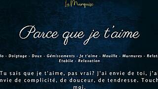 French solo tempts with 'je t'aime' sensual whispers and moans