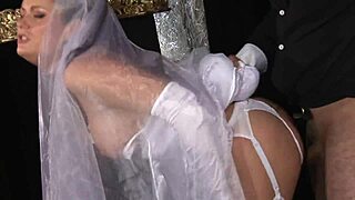 Tanya pulls panties aside for instant pussy riding and anal