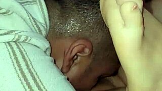 Husband Triggers Massive Squirt from Tattooed Latina Wife