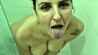 wanna shower with me and feel this big cock creampie?