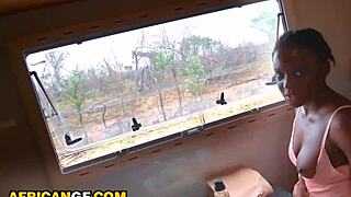 raw interracial couple pounds wildly outdoors in steamy hookup!