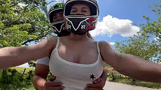 Stepmom picks me up after school without wearing bra