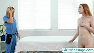 Tiffany Watson tribs passionately with masseuse Scarlet Skies in steamy session