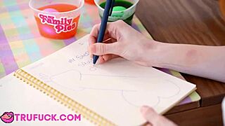 i can't stop as stepsis scarlet slurps my cock then rides to explosive cum