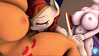 Futanari MLP babes with big cocks and tits group fuck in wild cartoon compilation