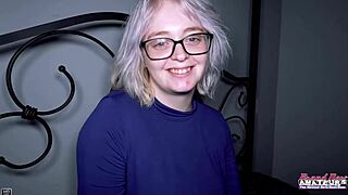 silver blonde annie archer deepthroats cock takes doggystyle pounding and facial cumshot