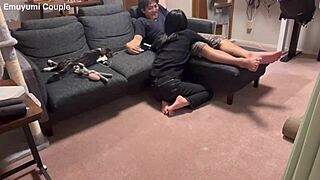 real pretty wife's loving creampie sex spasms in orgasm from hard pounding moans tits