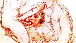 Vintage erotic art captures antique sensual poses beautifully