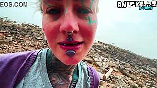 ever tried a public blowjob from a petite goth punk with pierced nipples ending in facial cumshot?