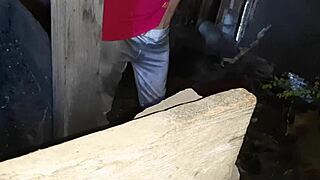 Stepsister masturbates skinny tits while I stroke watching her cum