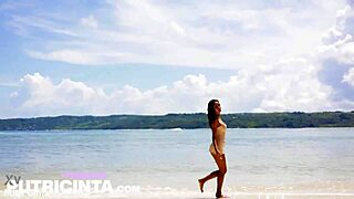 putri cinta shakes big ass tits poolside till she's dripping horny wet