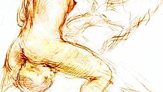 Vintage erotic art captures antique sensual poses beautifully