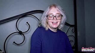 silver blonde annie archer deepthroats cock takes doggystyle pounding and facial cumshot