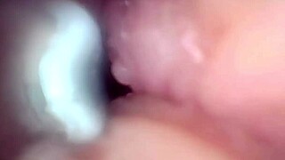 Watch Semen Blast Deep into Cervix Through Wide Stretched Pussy Endoscope!