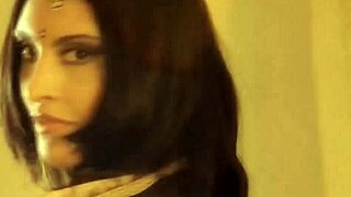 brunette indian babe strips teasingly clothes ripping in erotic nude dance