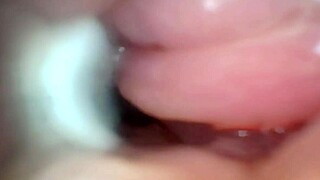 Watch Semen Blast Deep into Cervix Through Wide Stretched Pussy Endoscope!