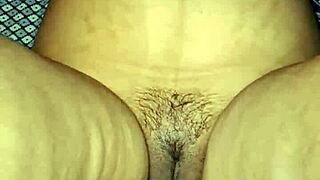 Indian bhabhi rams huge dildo deep in wet hairy pussy