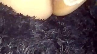 latina babe plays with dildo in room teasing her natural tits