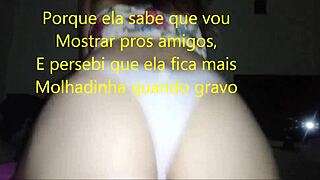 my naughty wife's first porn vid with cum dripping on her shaved ass for hubby