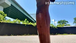 yo this ebony chick deepthroats big black cock sloppy outdoors like a real memphis dick eater