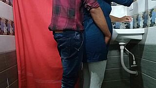 virgin BOSS rams SECRETARY hard in office bathroom with clear hindi moans!!