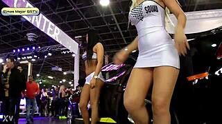 Russian Blonde's Skirt Hides Panties Tease