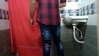 virgin BOSS rams SECRETARY hard in office bathroom with clear hindi moans!!